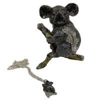 Alternative view of Vintage Decorated Koala Enamelled Metal Rhinestone Decorated Gift Trinket Jewellery Jewelry Box Storage Display Table Decoration c2000