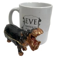 Alternative view of Vintage Decorated Hippopotamus Enamelled Metal Rhinestone Decorated Gift Trinket Jewellery Jewelry Box Storage Decoration c2000