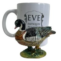 Alternative view of Vintage Decorated Bird Duck Enamelled Metal Rhinestone Decorated Gift Trinket Jewellery Jewelry Box Storage Table Decoration c2000