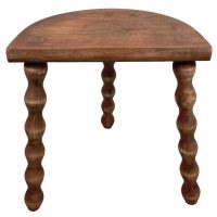 Vintage French Wooden Tripod Bobbin Leg Milking Stool Chair Seat Table Farm D Shaped Seat Plant Rest Stand Plinth Tabouret c1960’s Vintage French Wooden Tripod Bobbin Leg Milking Stool Chair Seat Table Farm D Shaped Seat Plant Rest Stand Plinth Tabouret c1960's