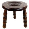 Stool Vintage French Brittany Breton Stool Round Seat Wooden Wood Plinth Farmhouse Plant Rest Stand Tabouret c1960-70's
