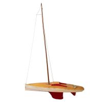 Vintage French Hand Made Model Sailing Ship Toy Build Kit circa 1950's