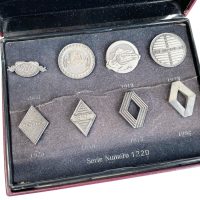 Vintage French Renault 1898-1992 Lapel Pin Badges Logo Badge Boxed Set Souvenir circa 1990’s Vintage French Renault 1898-1992 Lapel Pin Badges Logo Badge Boxed Set Souvenir circa 1990's