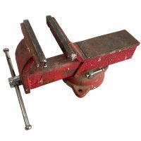 Vintage French Red Table Vice Clamp Tool Tools Holder circa 1970's