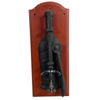 Vintage French Wall Mounted Metal Wooden Corkscrew Cork Puller Bottle Opener Bar Cafe Restaurant Decor circ 1990-00's