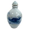 Vintage Chinese Snuff Smelling Salts Ceramic Small Bottle Holder White Apothecary Potion Traditional Medicine c1970-1980's