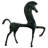 Vintage Ancient Greek Etruscan Greece Horse Sculture Reproduction Bronze Metal Ornament Figurine Display Gift c1970-80’s Vintage Ancient Greek Etruscan Greece Horse Sculture Reproduction Bronze Metal Ornament Figurine Display Gift c1970-80's