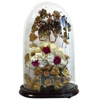 Antique French Medium Globe de Marie Mairee Marriage Globe Wedding Gift Glass Dome Presentation Decorative circa 1900's