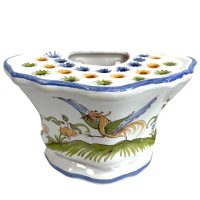 Vintage French Faience Blue White Ceramic Twenty Four Hole Tulip Vase Pot Jar Storage Display Prop circa 1970’s Vintage French Faience Blue White Ceramic Twenty Four Hole Tulip Vase Pot Jar Storage Display Prop circa 1970's