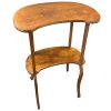 Vintage French Kidney Shaped Two Shelf Side Table Compact Stand Display Plinth Pot Tabouret c1940-50's