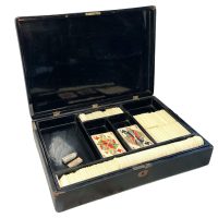 Antique French Token Gaming Chip Card Game Storage Box Chips Counters Tokens Games Gambling Chip c1920's