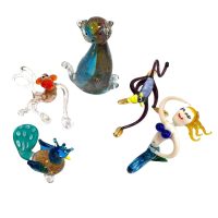 Vintage Hand Made Glass Small Animals Creatures Ornaments Gifts Monkey Cat Peacock Mermaid circa early 2000’s Vintage Hand Made Glass Small Animals Creatures Ornaments Gifts Monkey Cat Peacock Mermaid circa early 2000's