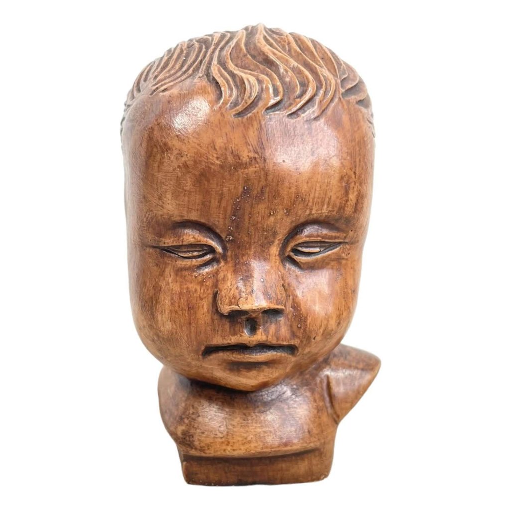 Vintage Dutch Child Bust Head Ornament Statue Cast Van Paridon Brothers Reproduction Resin Statue Display c1960-70's