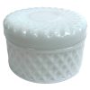 Vintage French White Opaline Glass Small Trinket Jewellery Storage Pot Box c1950-60's