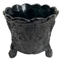 Antique French Black Glass Small Vase Planter Display Ceremony Bar Decor Ornament c1880-1900’s Antique French Black Glass Small Vase Planter Display Ceremony Bar Decor Ornament c1880-1900's