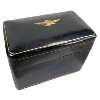 Vintage Italian Air Force Calf Leather Desktop Playing Card Case Storage Armed Forces Memorabilia  c1930-40's