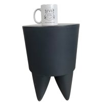 Alternative view of Vintage French Stool Starck Rest Chair Seat Rest Plinth Stand Display Plastic Tabouret Grey Designer Storage Tabouret c1990's