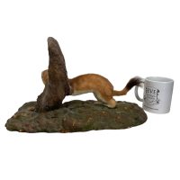 Alternative view of Vintage French Mounted Stoat Weasel Taxidermy figurine statue on wood branch root wall trophy circa 1980's