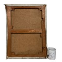 Alternative view of Vintage French Trees Tree Woodland Field Border Hedgerow Mountains Oil Painting On Canvas circa 1950's