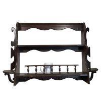 Alternative view of Vintage French Wooden Wood Stand Shelf Ornament Display Shelfs Kitchen Display Wall Mounted circa 1960-70's
