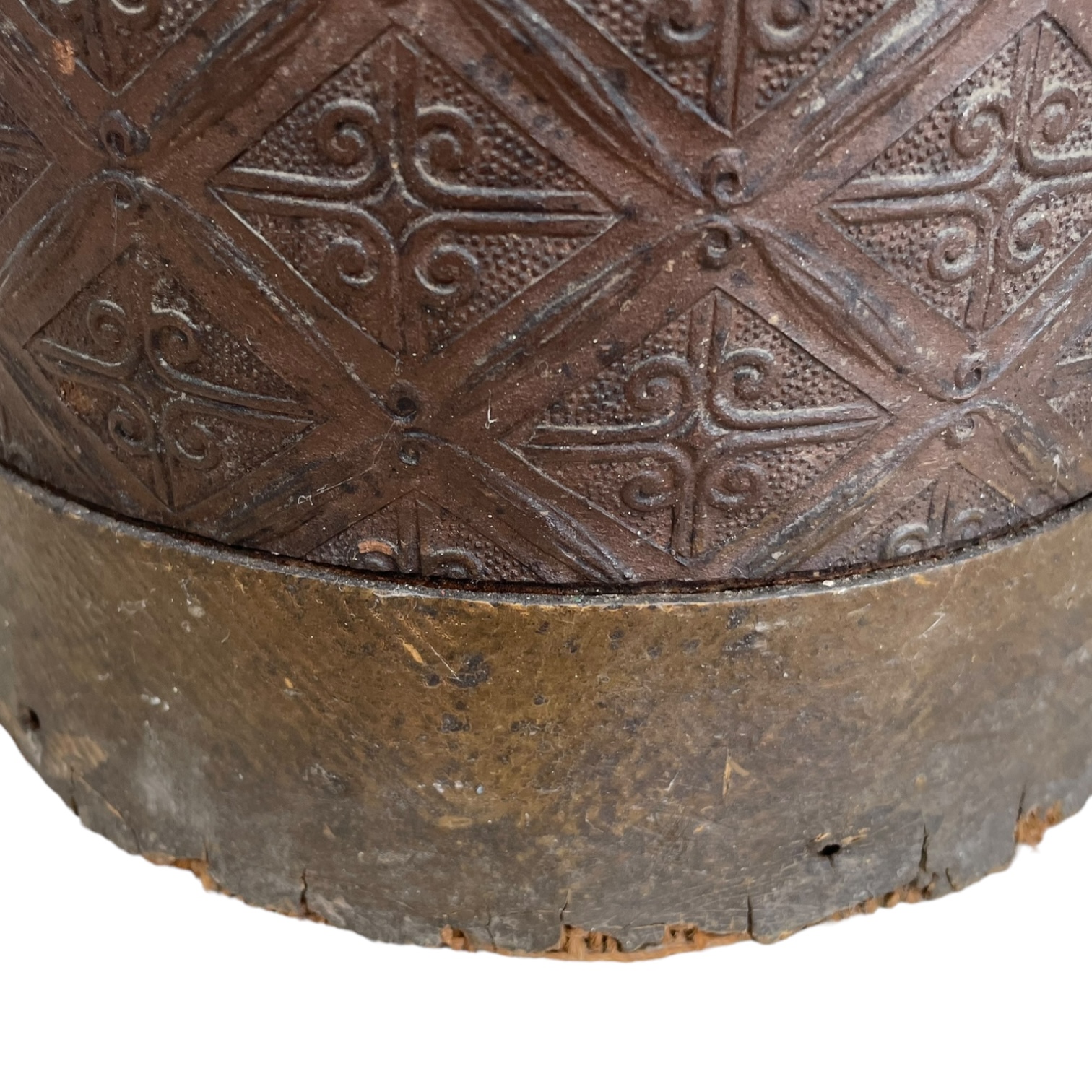 Vintage French Hardboard Fibreboard Brass Metal Trimmed Umbrella Stick Stand Doorway Entryway Hallway Furniture DAMAGED circa 1960’s 6 Vintage French Hardboard Fibreboard Brass Metal Trimmed Umbrella Stick Stand Doorway Entryway Hallway Furniture DAMAGED circa 1960's - Image 6