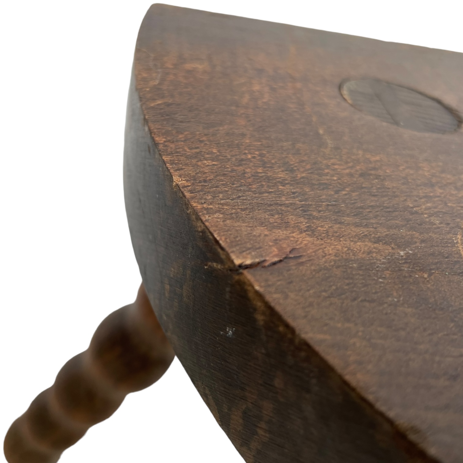 Vintage French Wooden Tripod Bobbin Leg Milking Stool Chair Seat Table Farm D Shaped Seat Plant Rest Stand Plinth Tabouret c1960-70’s 7 Vintage French Wooden Tripod Bobbin Leg Milking Stool Chair Seat Table Farm D Shaped Seat Plant Rest Stand Plinth Tabouret c1960-70's - Image 7