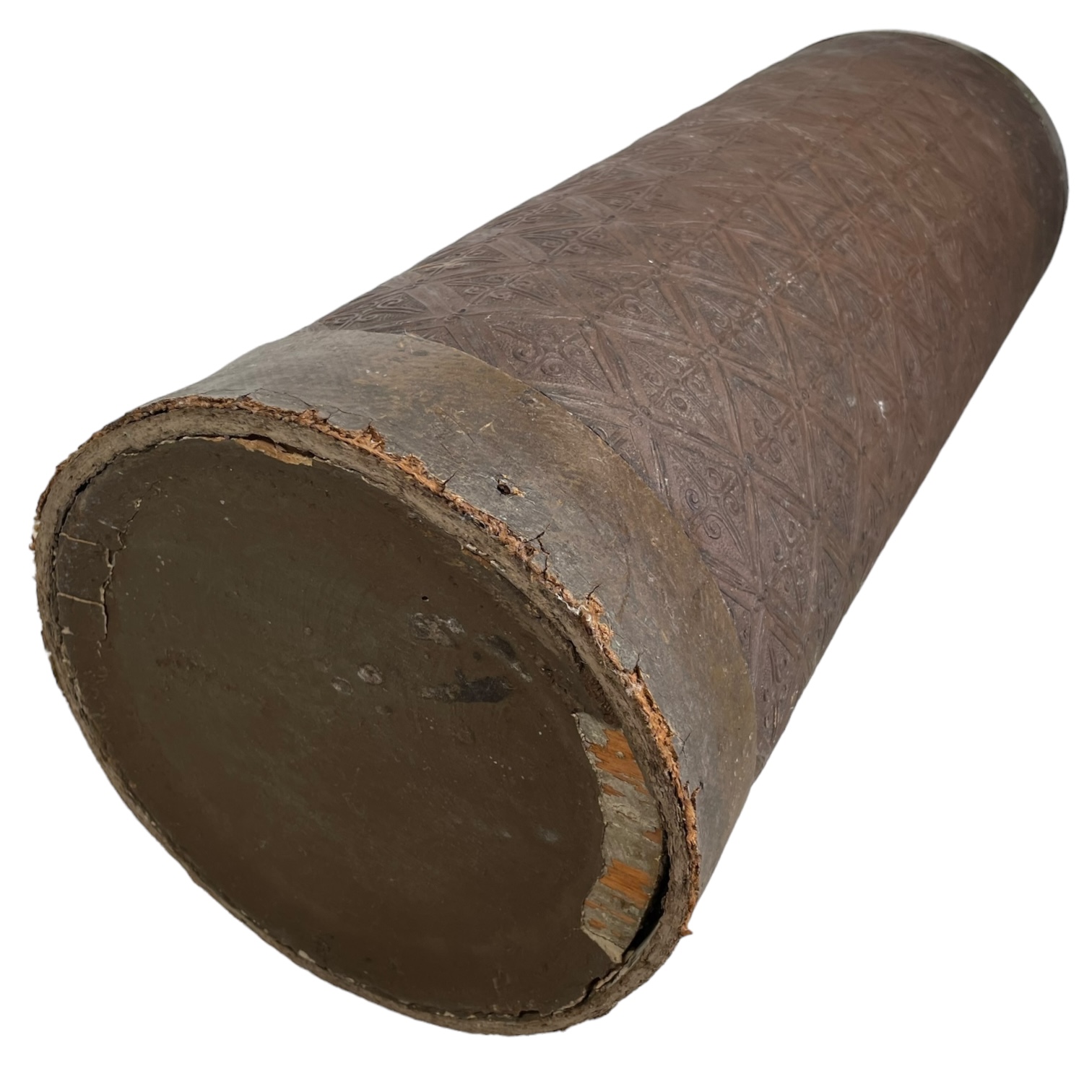 Vintage French Hardboard Fibreboard Brass Metal Trimmed Umbrella Stick Stand Doorway Entryway Hallway Furniture DAMAGED circa 1960’s 8 Vintage French Hardboard Fibreboard Brass Metal Trimmed Umbrella Stick Stand Doorway Entryway Hallway Furniture DAMAGED circa 1960's - Image 8