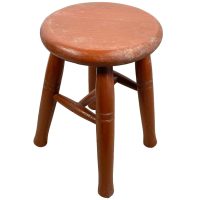 Stool Plant Stand Vintage French Wooden Wood Chair Seat Kitchen Side Table Kitchen Pot Plinth Display Tabouret Milking circa 1970's