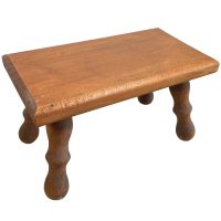 Vintage French Bench Stool Small Bobbin Style Footrest Step Kneeler Seat Side Stand Flower Pot Display Shelf Prop Tabouret c1970's