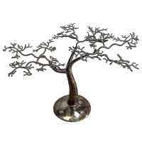 Vintage French Hand Made Metal Boab Tree Jewellery Jewelry Necklace Pendant Hanger Holder Storage Display Shop c1990's