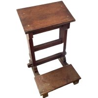 Vintage French Wooden Prayer Praying Kneel Knee Kneeler Step Stool Book Rest Two Tabouret Chair Prop circa 1930-40's