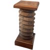 Vintage French Country Cottage Wine Press Screw Style Leg Tall Plinth Table Wooden Wood Stand Flower Pot Display Tabouret c1950-60's