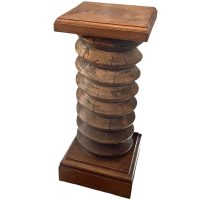 Vintage French Country Cottage Wine Press Screw Style Leg Tall Plinth Table Wooden Wood Stand Flower Pot Display Tabouret c1950-60’s Vintage French Country Cottage Wine Press Screw Style Leg Tall Plinth Table Wooden Wood Stand Flower Pot Display Tabouret c1950-60's