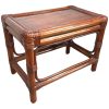 Vintage Asian Wooden Wood Pole Side Table Stand Plinth Rattan Wrapped Joint circa 1970-80's