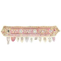 Vintage Indian Rabari Door Window Gate Entrance Topper Over Doorway Passageway Wall Hanging Rug Decorative Mat Carpet c1960's