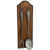 Vintage French Pewter Kitchen Serving Spoon Fork Scoop Kitchen Tool Hanging Metal Hanger Decorative Display circa 1970-80's
