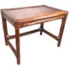 Vintage Asian Wooden Wood Pole Side Table Stand Plinth Rattan Wrapped Joint circa 1970-80's