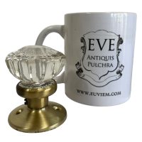 Alternative view of Vintage Canadian Dominion Lock Co Ltd Jewel Glass Dummy Knob Metal Brass Door Knobs Handles Handle SOLD INDIVIDUALLY circa 1980-90's