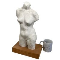 Alternative view of Vintage French Decorative Plaster Naked Ladies Woman Bust Ornament Decor Reproduction Statue Sculpture c1970-80's