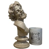 Alternative view of Vintage Italian Bacchus Greek God Wine Agriculture Fertility Stone Bust Head Ornament Figurine c1950's