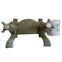 Alternative view of Vintage French CH Blanc Paris Chromed Metal Brass Bathroom Kitchen Hot Cold Mixer Froid Chaud Faucet Water Tap Plumbing Taps c1940-50s