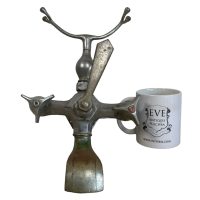 Alternative view of Vintage French Chromed Metal Bathroom Kitchen Hot Cold Mixer Froid Chaud Faucet Water Tap Plumbing Taps Shower Head Rest c1940-50s