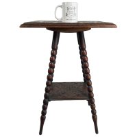 Alternative view of Vintage French Square Bobbin Leg Brittany Style Side Table Compact Stand Display Plinth Pot Tabouret c1930-40's