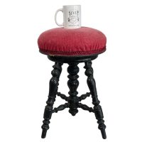 Alternative view of Piano Stool Antique French Traditional Wooden Black Small Chair Stand Display Rest Plinth Seating Tabouret c1900's