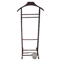 Alternative view of Vintage French Valet Butler Stand Wooden Clothes Hanger Suit Costume Bedroom Hotel Decor Storage B&B c1960-70's