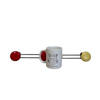 Alternative view of Vintage French Worn Metal Iron Coat Hook Knob Rack Hooks Storage Door Wall Hanging Shabby Chic c1960-70's