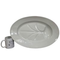 Alternative view of Antique French Large Well And Tree Channel Porcelain Meat Serving Platter Plate Dish Bowl Draining Serving circa 1880-1900's