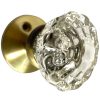 Vintage Canadian Dominion Lock Co Ltd Jewel Glass Dummy Knob Metal Brass Door Knobs Handles Handle SOLD INDIVIDUALLY circa 1980-90's