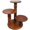 Vintage French Triple Plant Stand Plinth Table Wooden Side Flower Pot Ornament Display Shelf Prop Design Tabouret c1980's