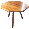 Vintage French Table Tripod Bobbin Style Leg Wooden Plant Rest Stand Plinth Tabouret c1960-70's